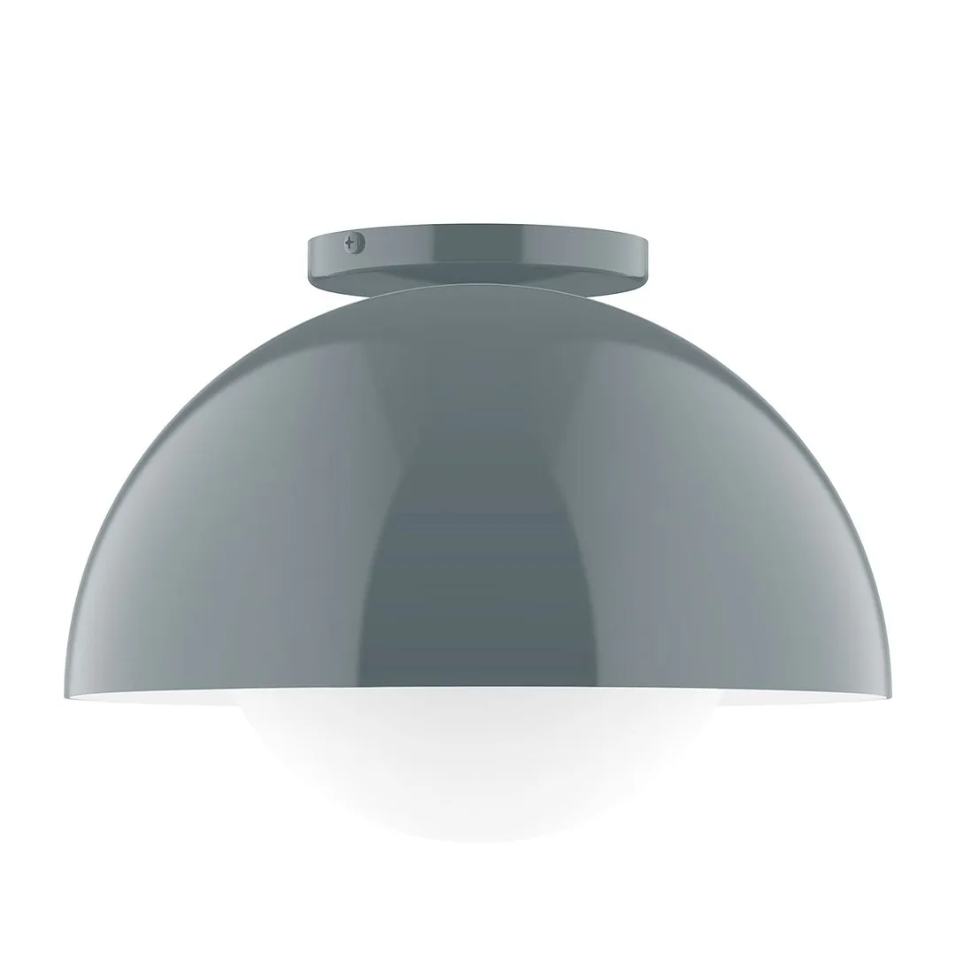 Axis Arcade 12" Flush Mount with Glass Globe in Slate Gray