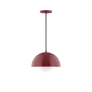 Axis Arcade 12" Pendant Light with Glass Globe in Barn Red