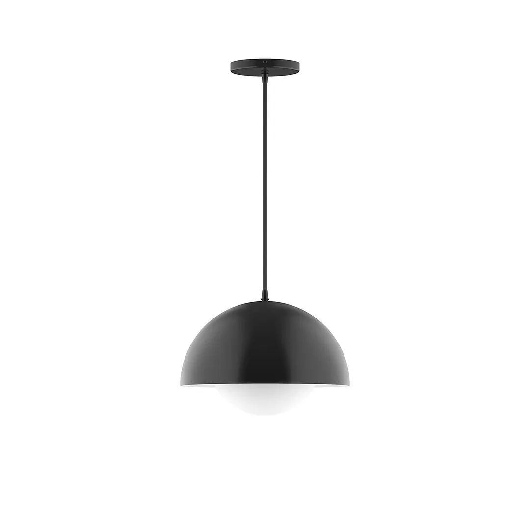 Axis Arcade 12" Pendant Light with Glass Globe in Black