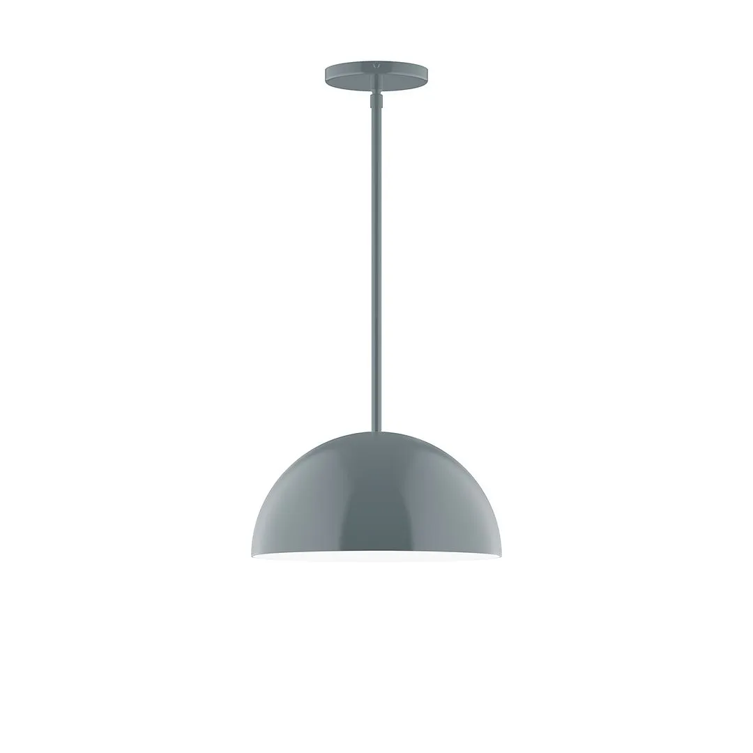 Axis Arcade 12" Stem Hung Pendant Light in Slate Gray