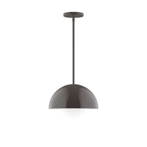 Axis Arcade 12" Stem Hung Pendant Light with Glass Globe in Architectural Bronze