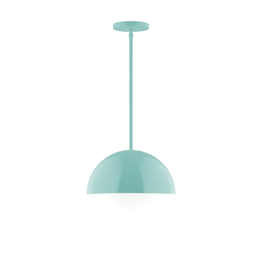 Axis Arcade 12" Stem Hung Pendant Light with Glass Globe in Sea Green