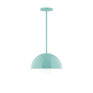 Axis Arcade 12" Stem Hung Pendant Light with Glass Globe in Sea Green