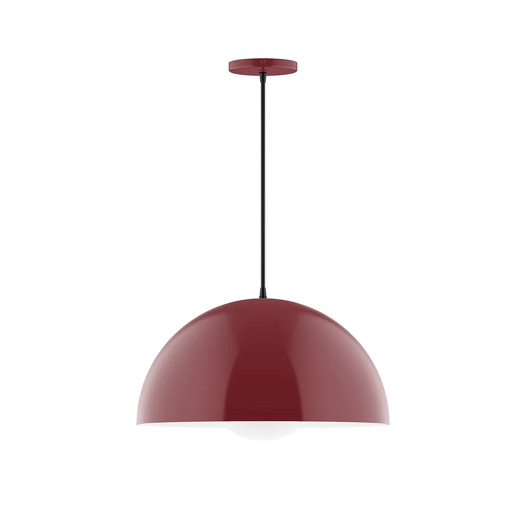 Axis Arcade 18" Pendant Light with Glass Globe in Barn Red