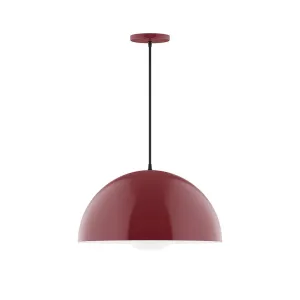 Axis Arcade 18" Pendant Light with Glass Globe in Barn Red