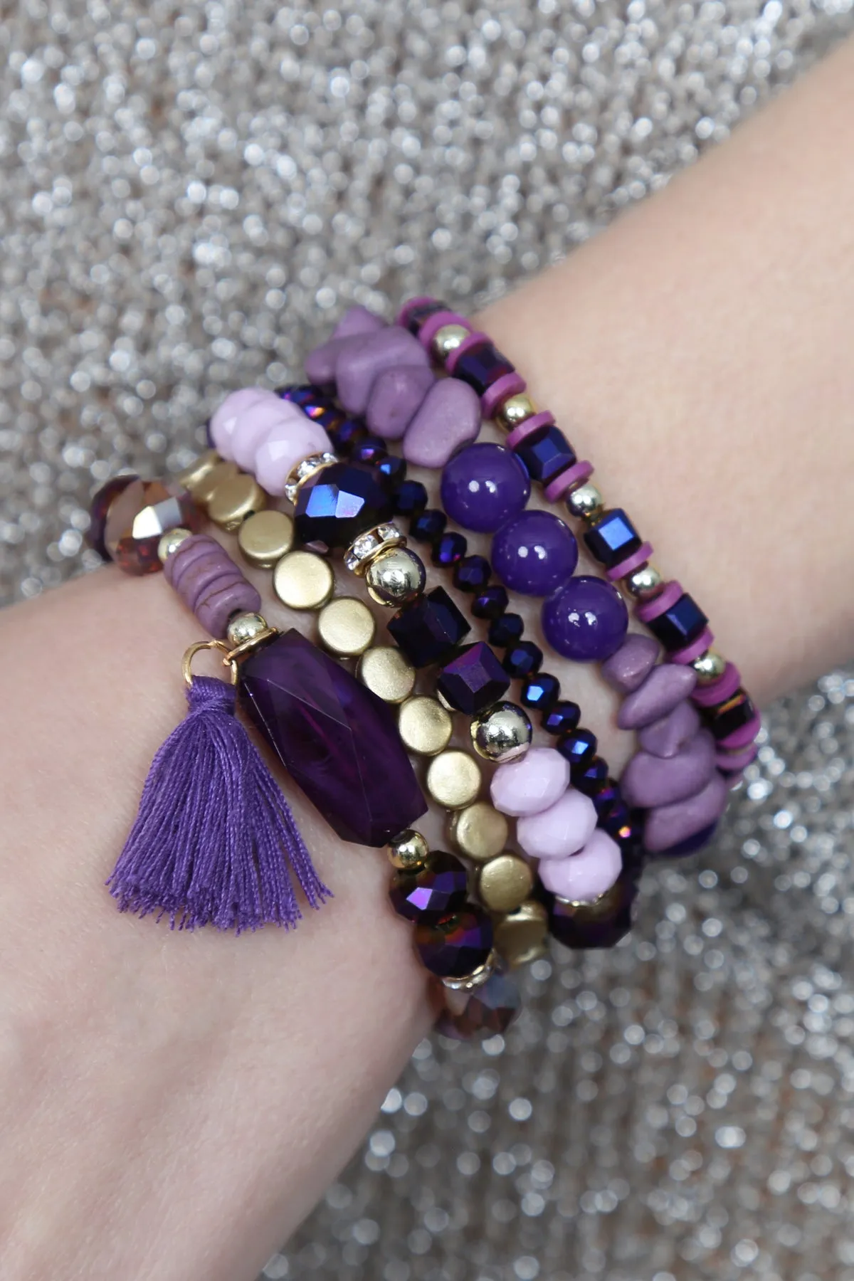 BOHO CHARM TASSEL BRACELET/6PCS