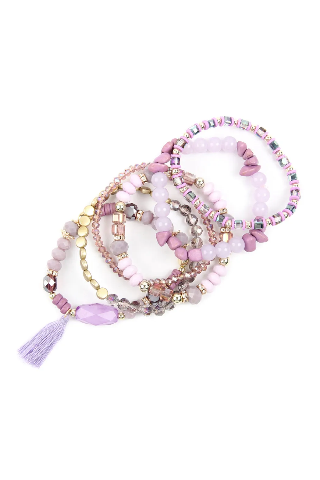 BOHO CHARM TASSEL BRACELET/6PCS