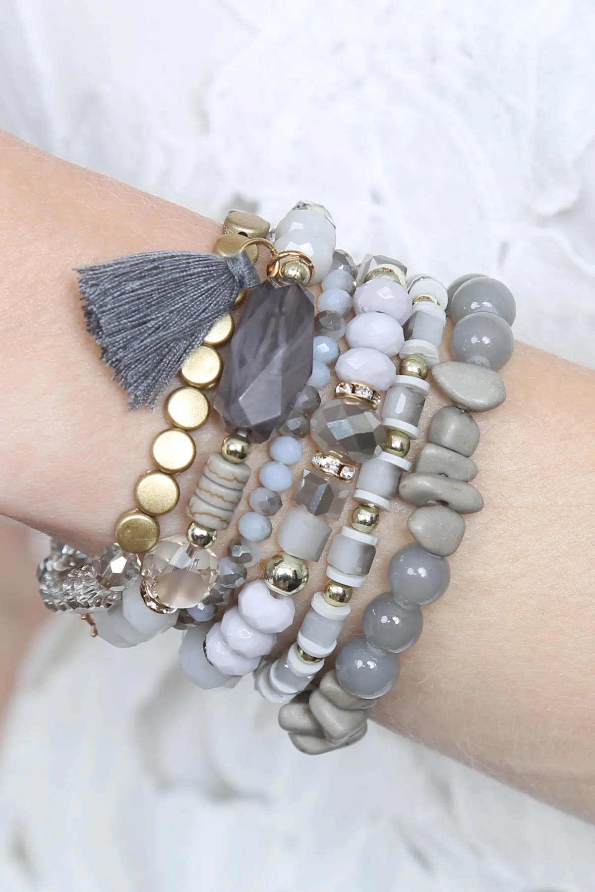 BOHO CHARM TASSEL BRACELET/6PCS