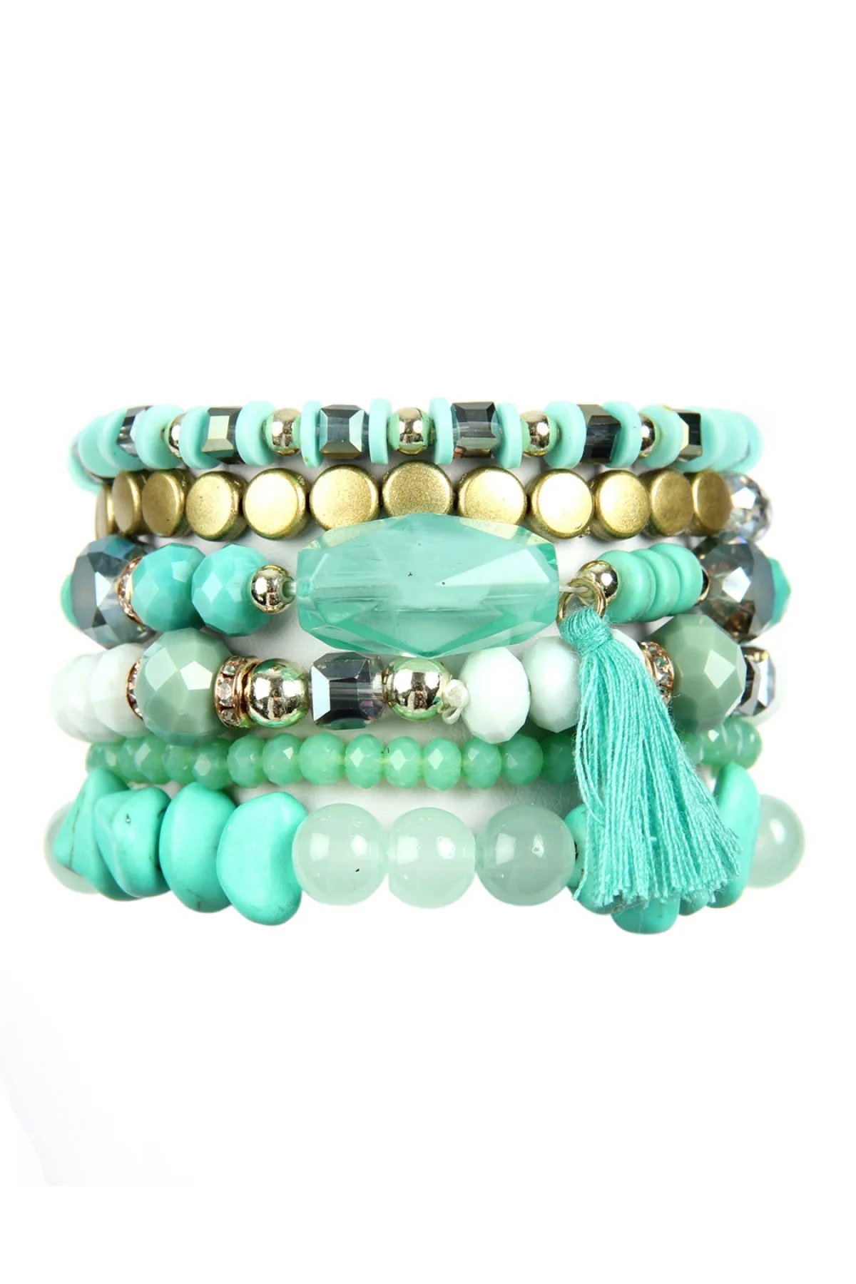 BOHO CHARM TASSEL BRACELET/6PCS