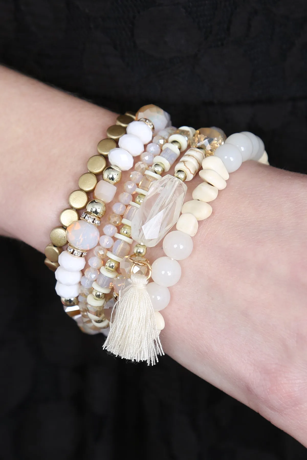 BOHO CHARM TASSEL BRACELET/6PCS