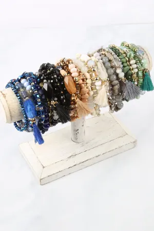 BOHO CHARM TASSEL BRACELET/6PCS