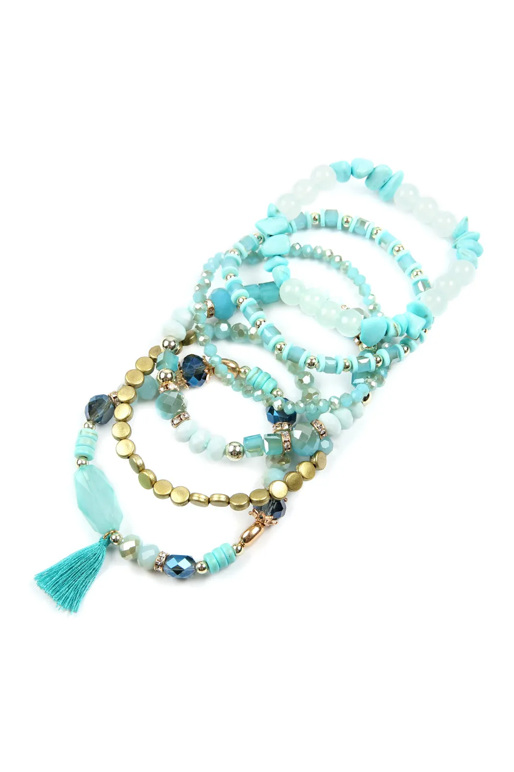 BOHO CHARM TASSEL BRACELET/6PCS