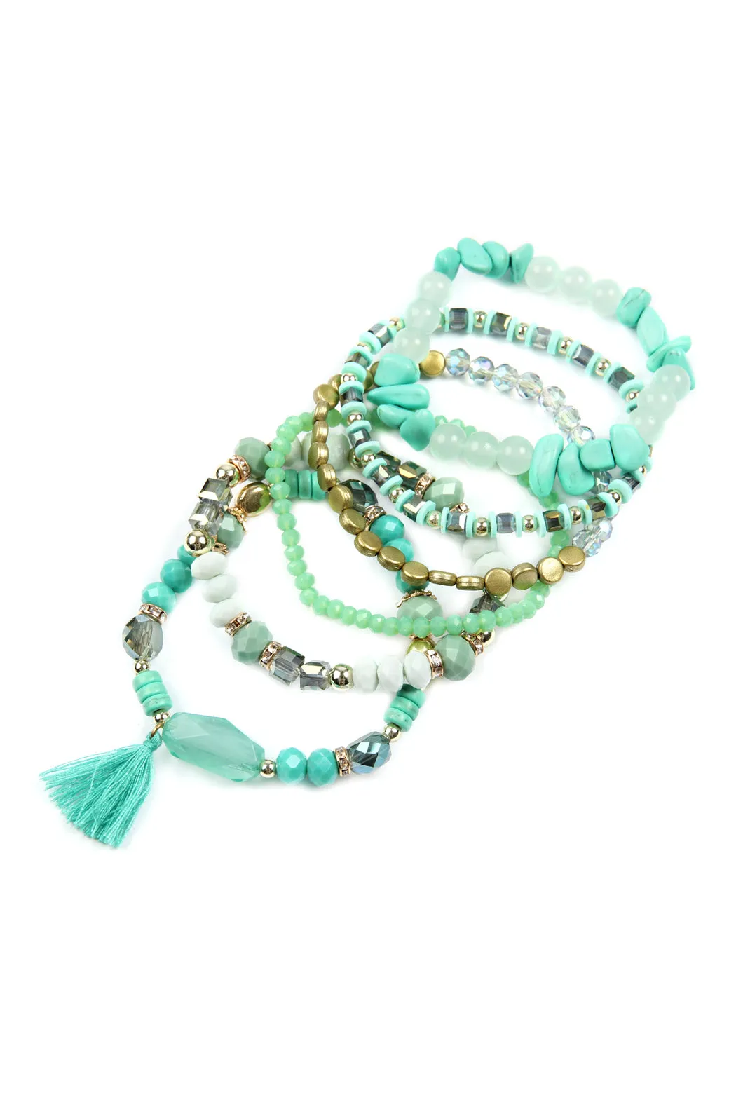 BOHO CHARM TASSEL BRACELET/6PCS