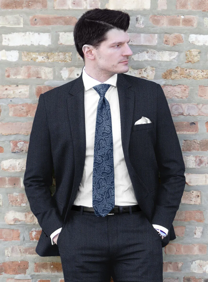 Cavalry Twill Dark Blue Wool Suit