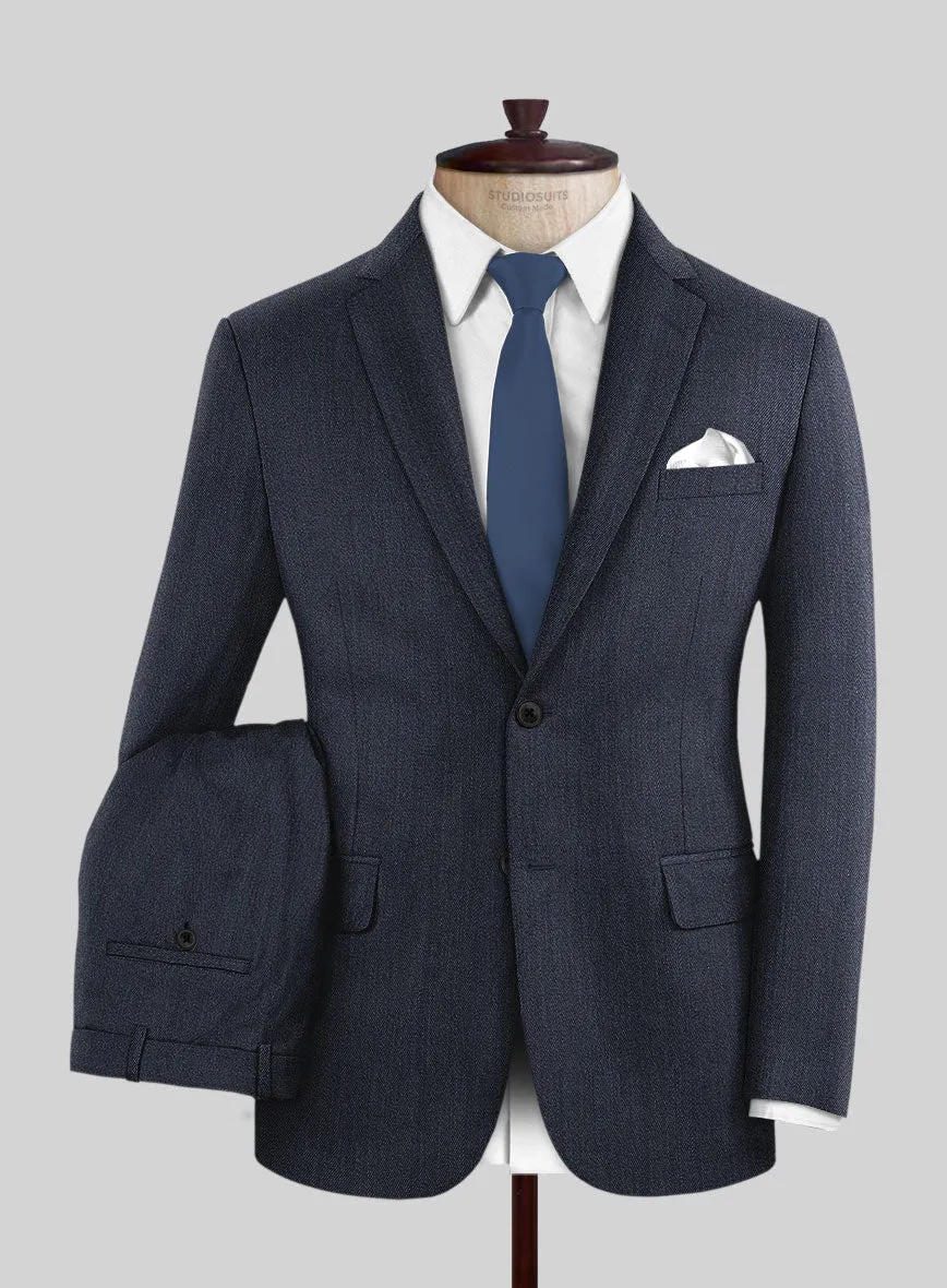 Cavalry Twill Dark Blue Wool Suit