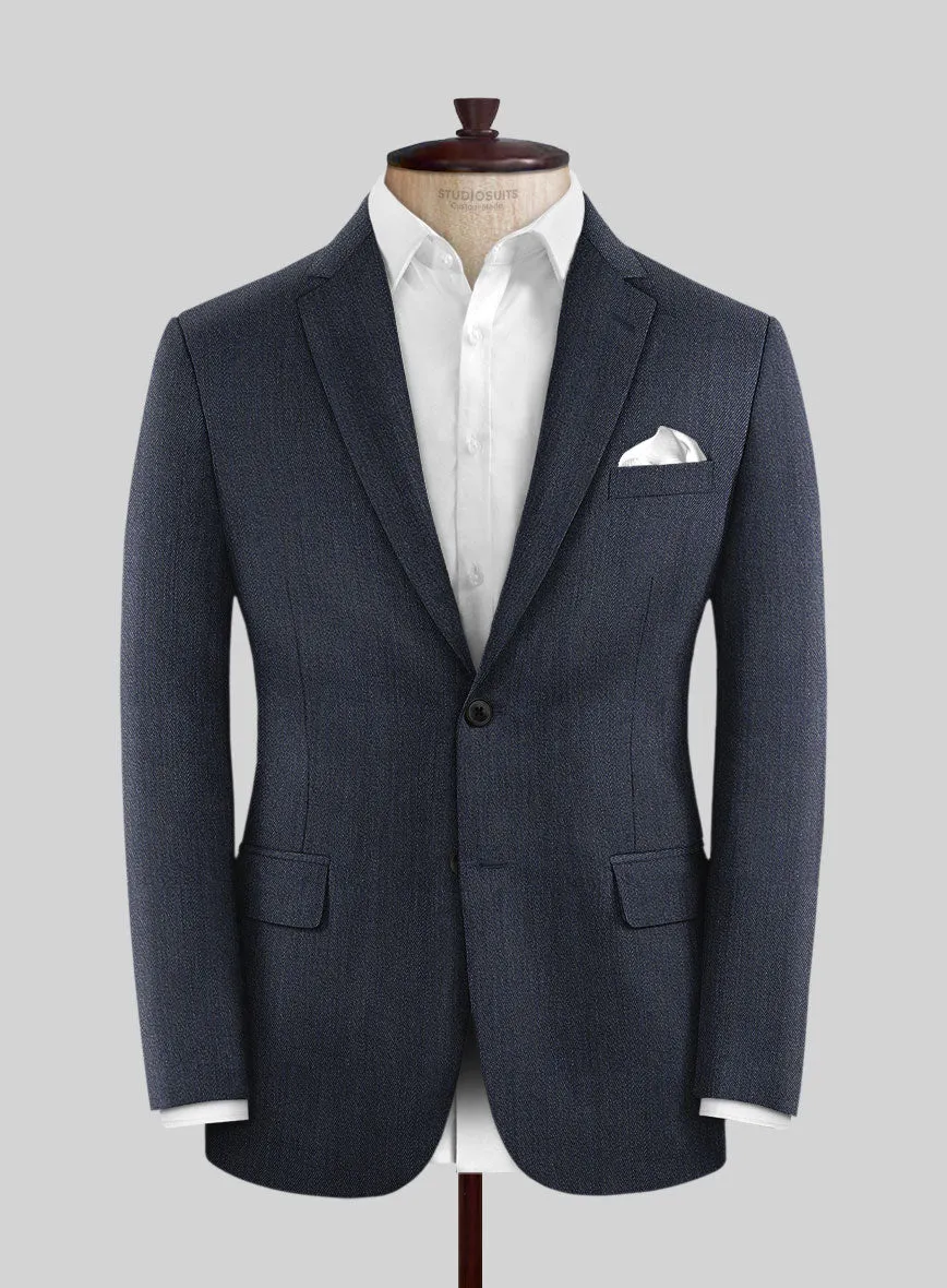 Cavalry Twill Dark Blue Wool Suit