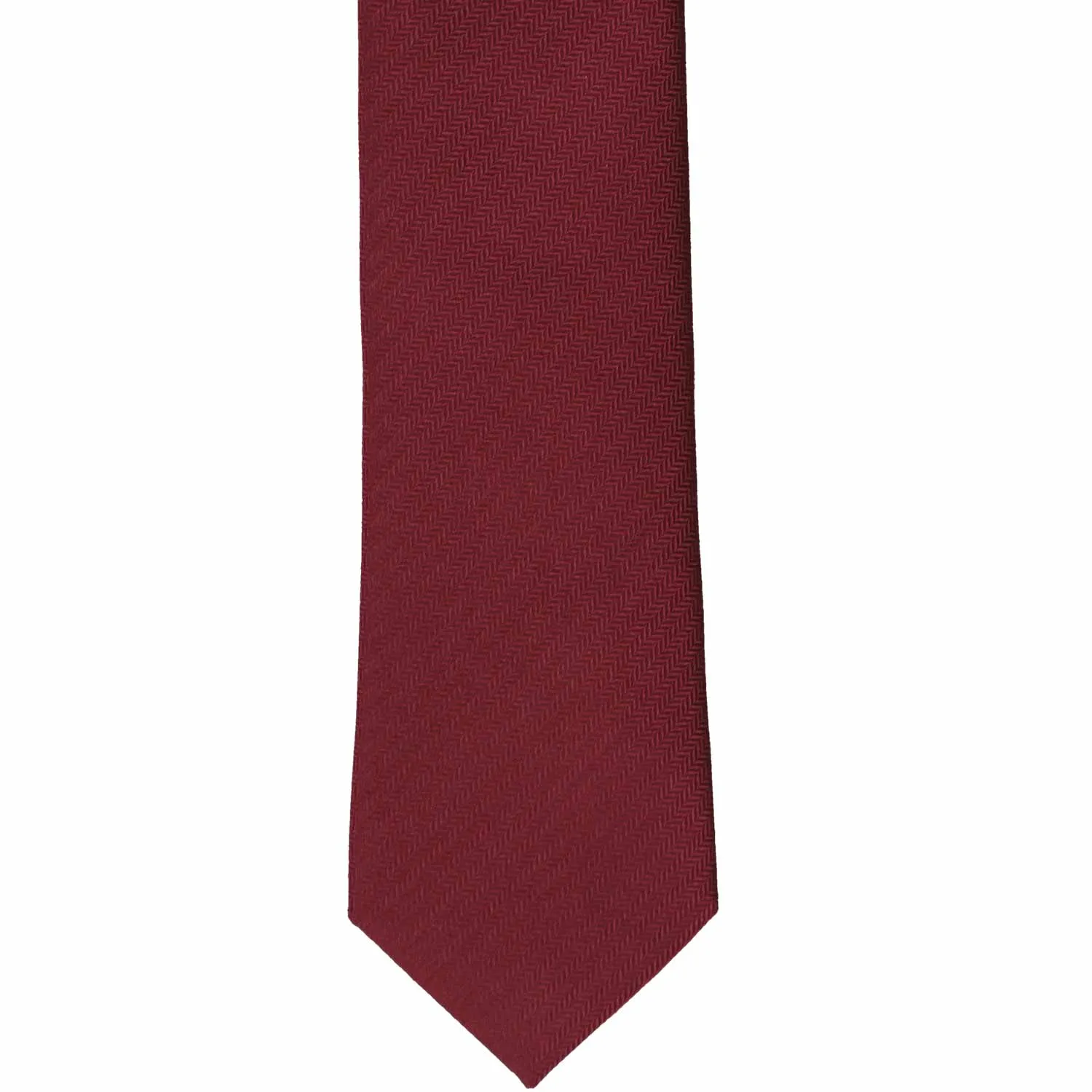 Claret Herringbone Silk Slim Necktie, 2.5" Width