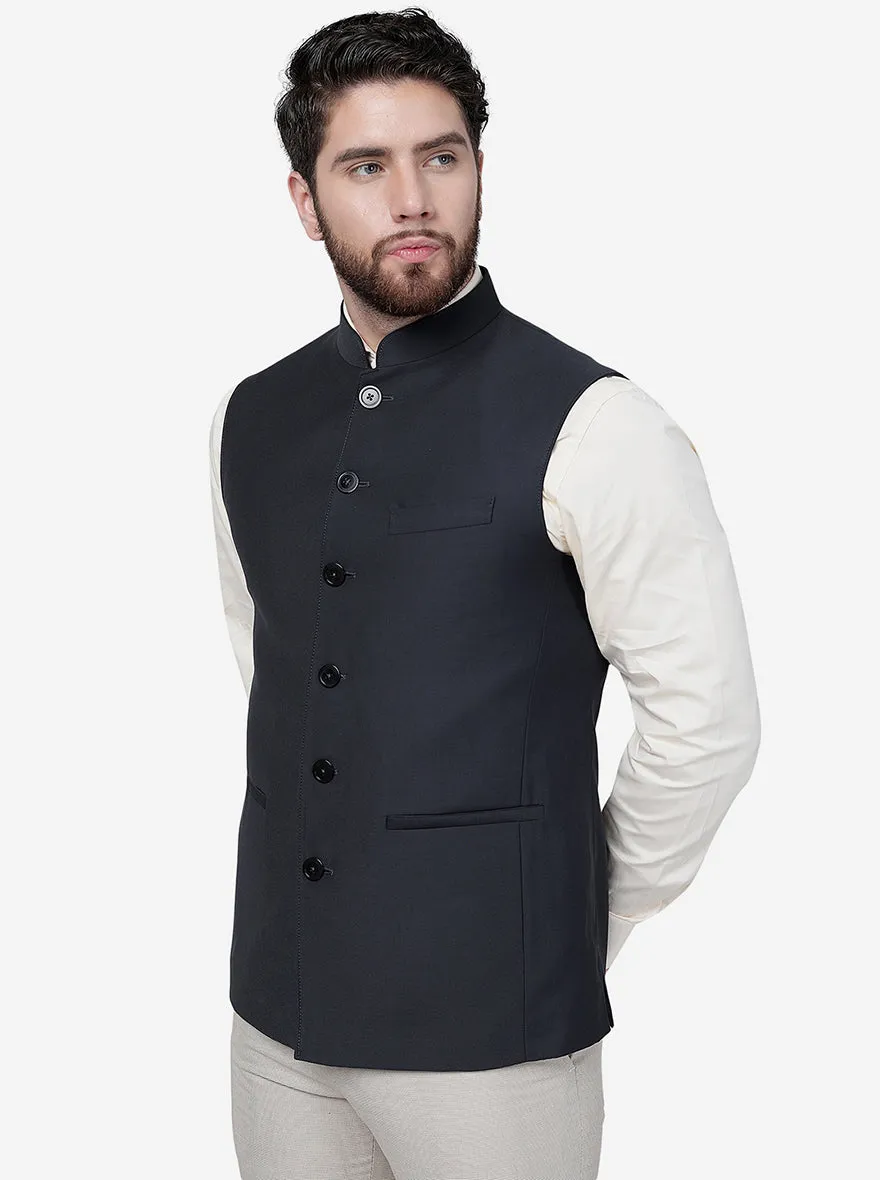 Dark Grey Solid Regular Fit Modi Jacket | JadeBlue