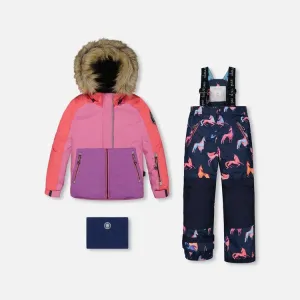 Deux Par Deux Two-Piece Snowsuit - Printed Unicorns