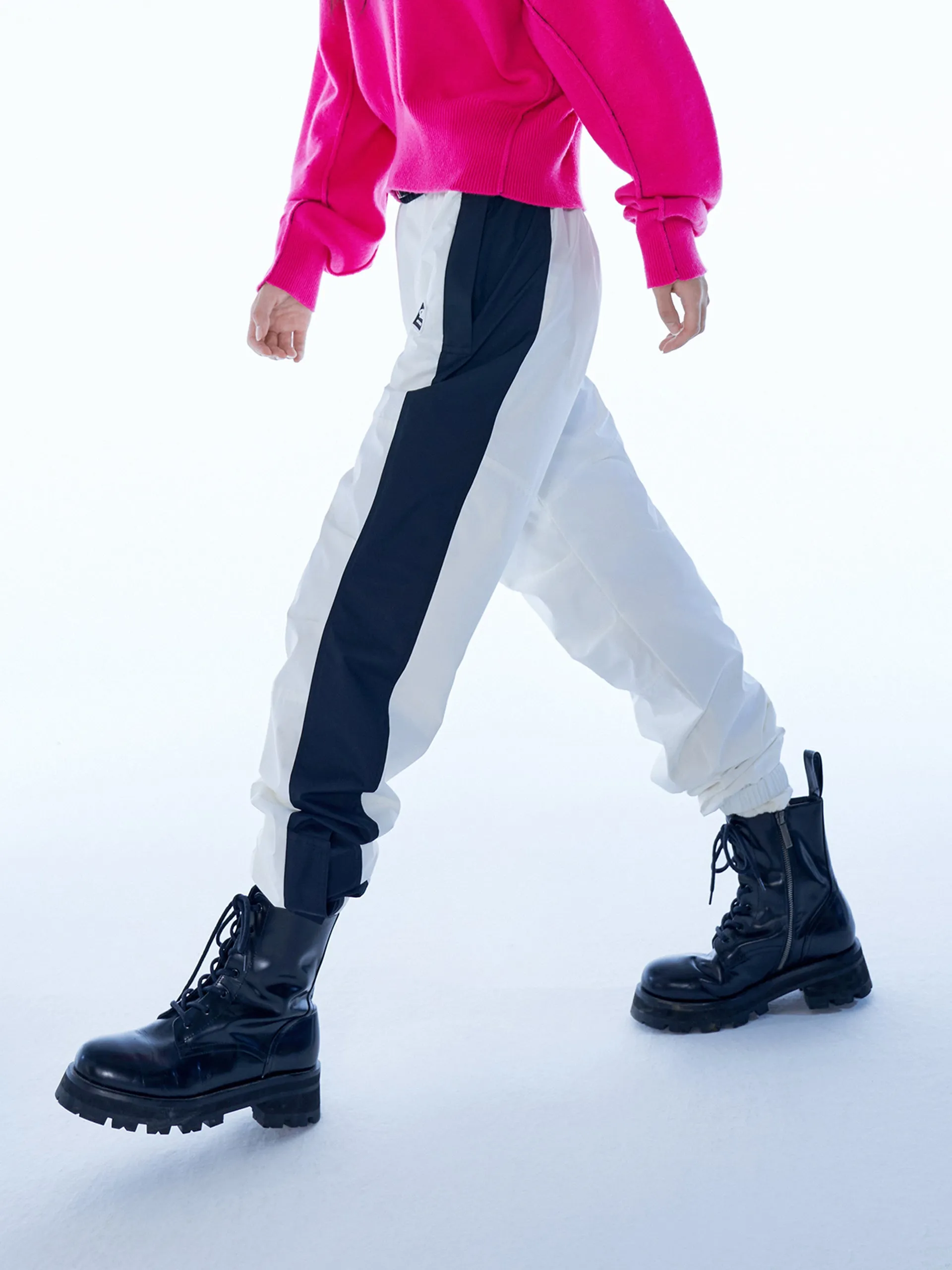 Elastic Waist Contrast Ski Pants