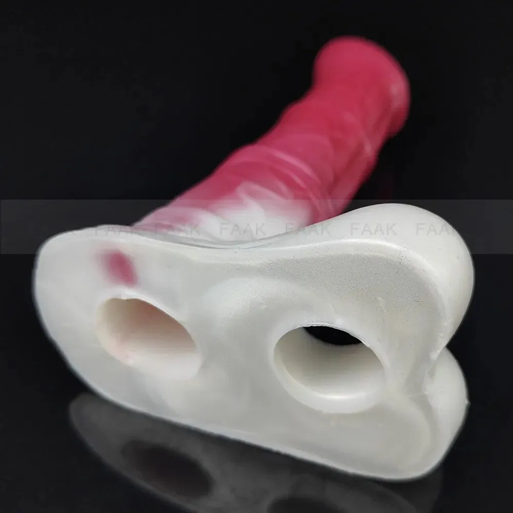 Extender Silicone Sheath Stretchable Colorful Hollow Dildo