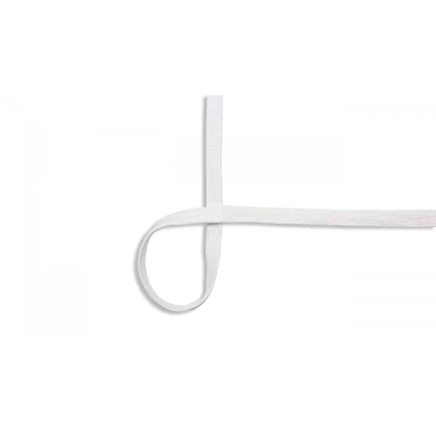 Flat Drawstring Cord - White