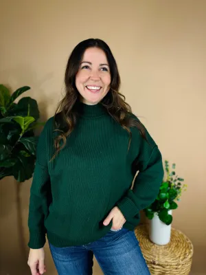 Holly Hunter Green Ribbed Sweater