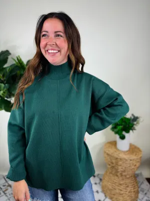 Hunter Green Front Seam Sweater