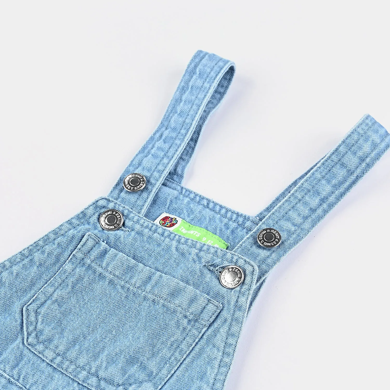 Infant Boys Denim rigid Denim Dungaree Dino-LIGHT BLUE