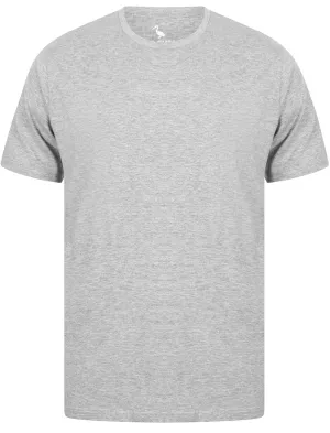 Kinsley Basic Cotton Crew Neck T-Shirt In Light Grey Marl - South Shore