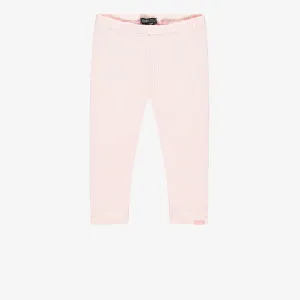 Legging rose pâle longueur ¾ en tricot côtelé, enfant || Light pink ¾ length legging in ribbed knit, child