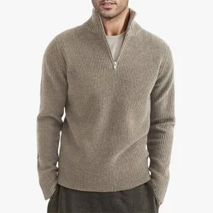 Men's Thickened Warm Zip Collar Sweater