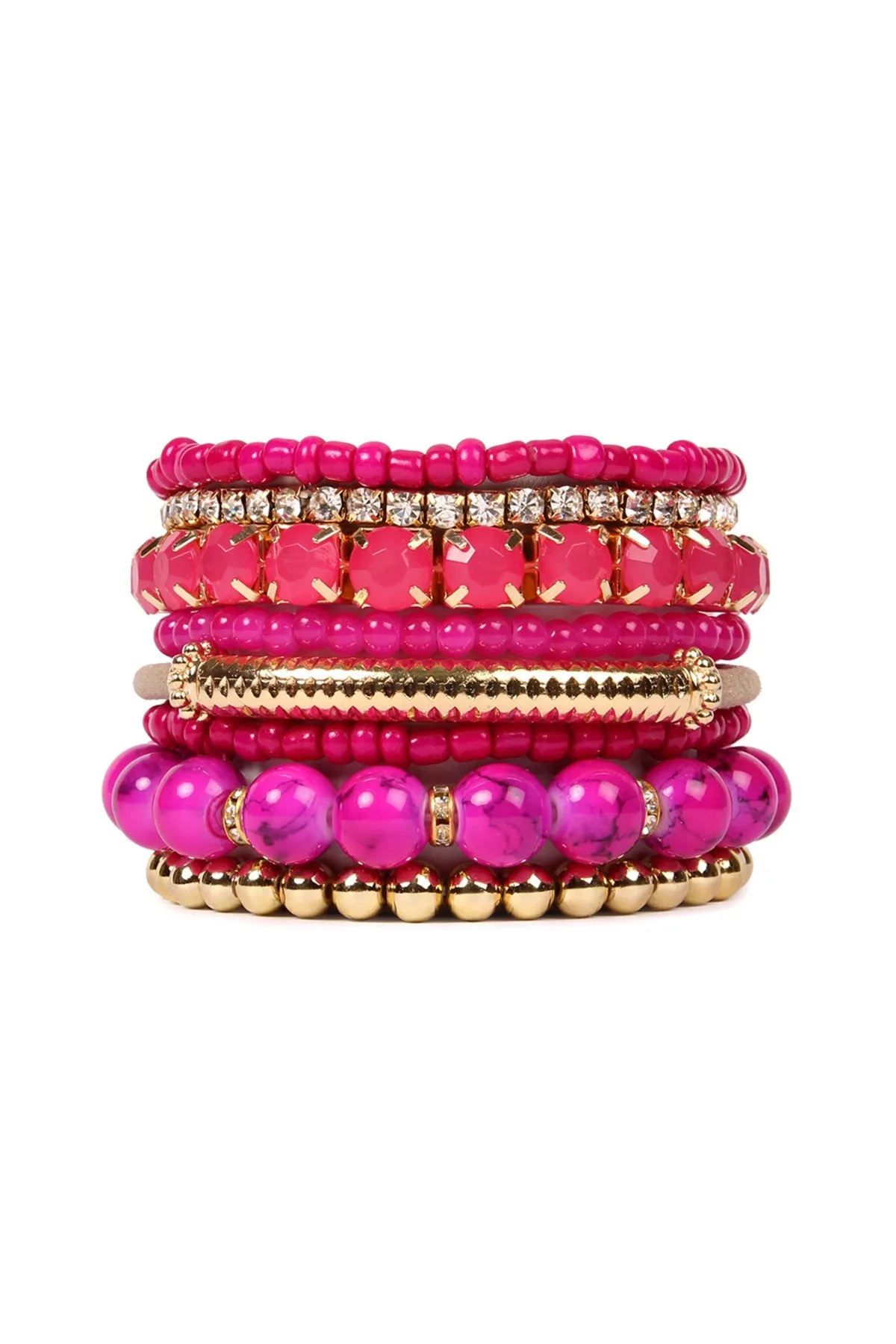 MULTICOLOR STRETCH BRACELET/6PCS