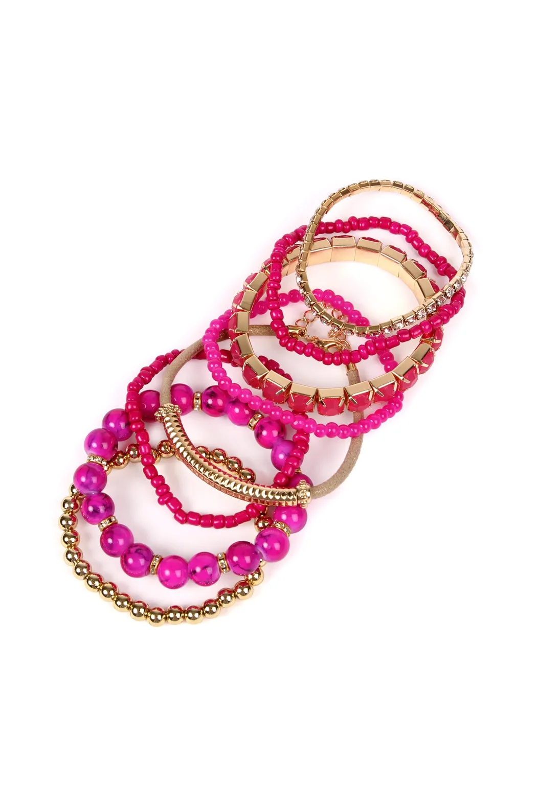 MULTICOLOR STRETCH BRACELET/6PCS