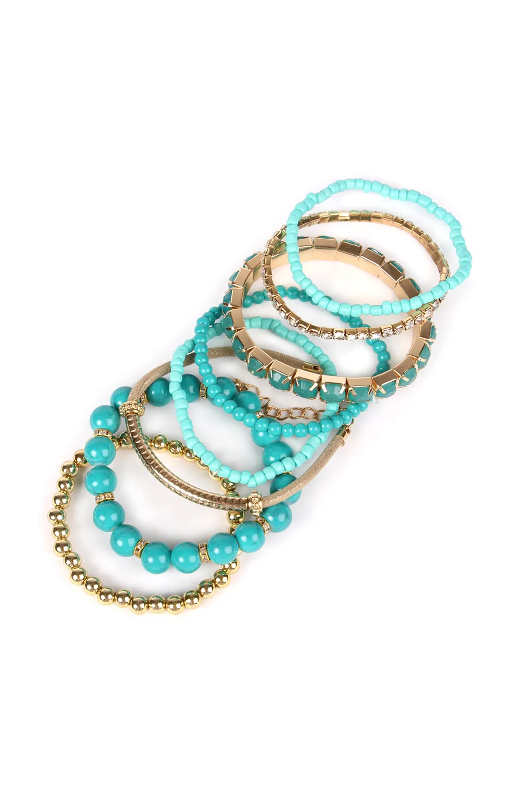 MULTICOLOR STRETCH BRACELET/6PCS