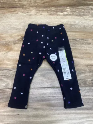 NEW Okie Dokie Black Star Fleece Lined Legging sz 3m