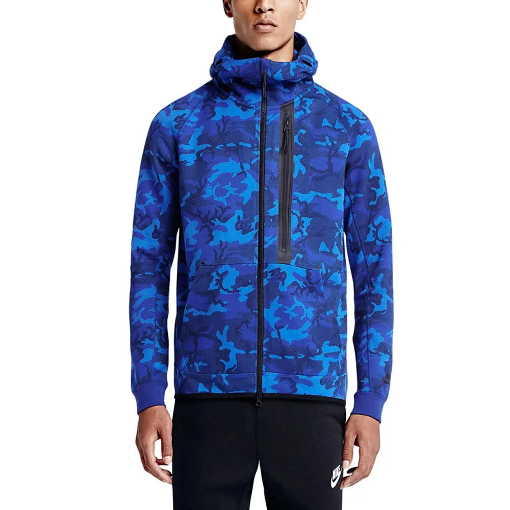 NIKE TECH FLEECE MEN'S HOODIE - BLUE CAMO