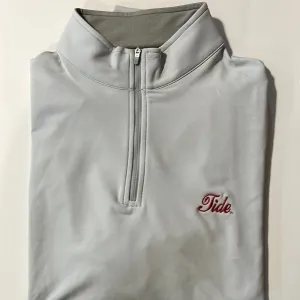 Peter Millar British Grey Solid Perth Quarter Zip (Tide Script)