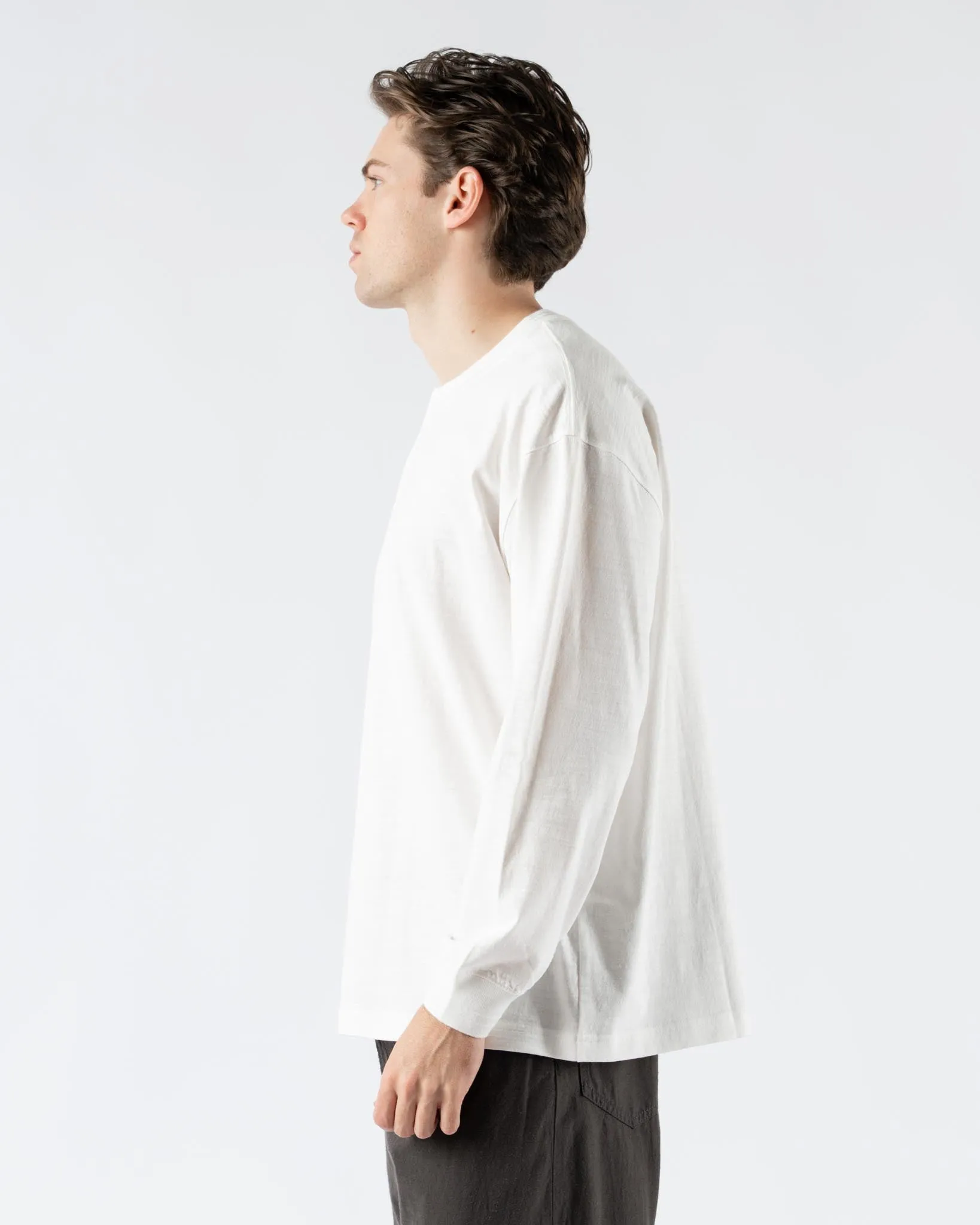 Pilgrim Surf   Supply Donald Long Sleeve Henley in Off White