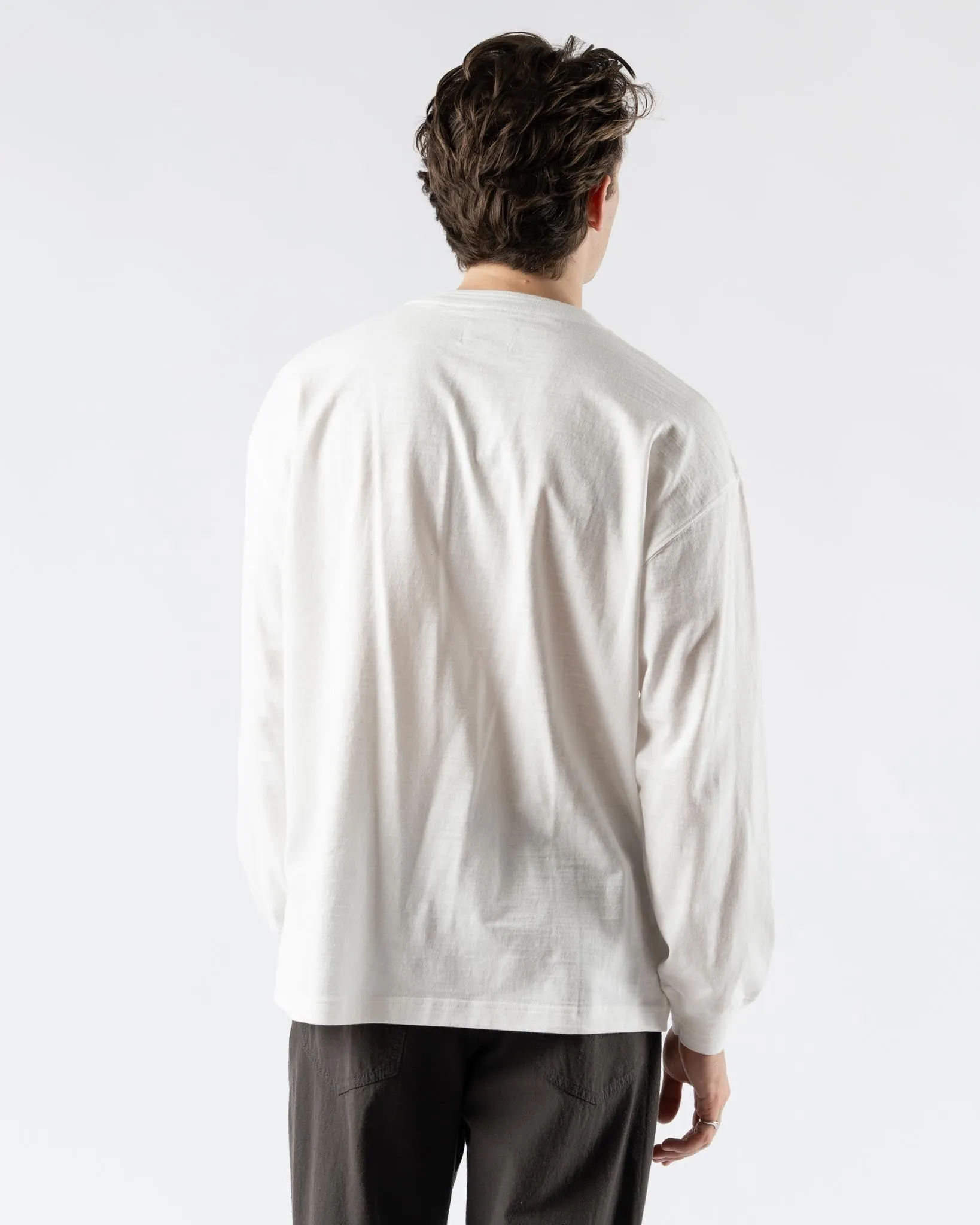 Pilgrim Surf   Supply Donald Long Sleeve Henley in Off White