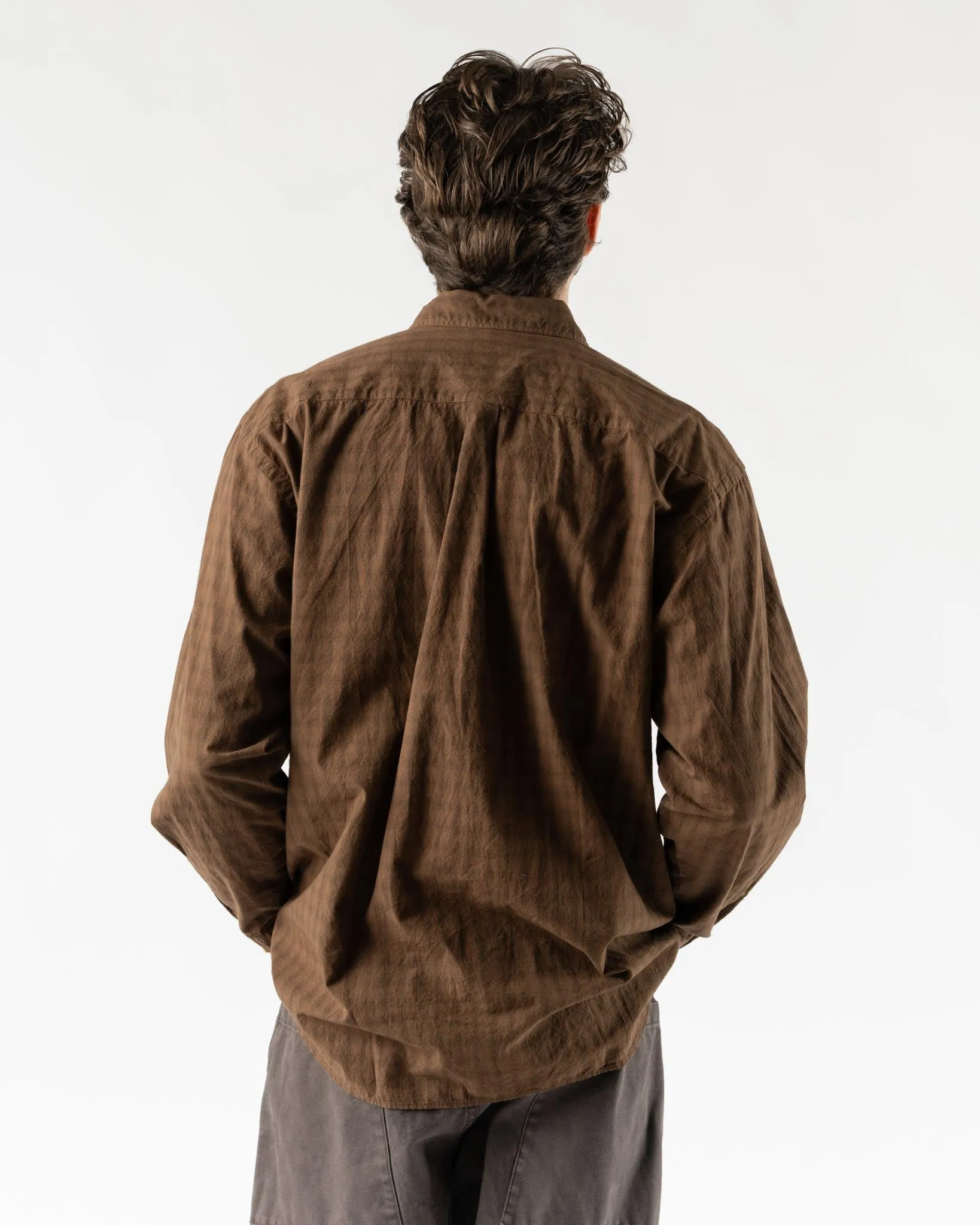 Pilgrim Surf   Supply Ian Check Longsleeve Shirt in Brown