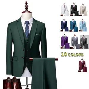 Premium Quality Men's 3 Pieces Suit Tuxedo Signature Smart Fit -2901