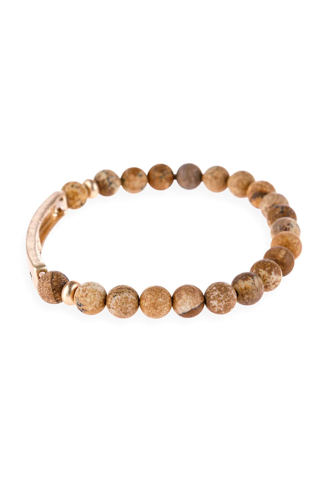 "AMAZING GRACE" NATURAL STONE BEADS STRECH BRACELET/6PCS