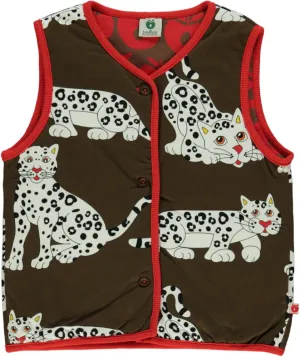 Reversible padded vest Leopard/Retro Apples