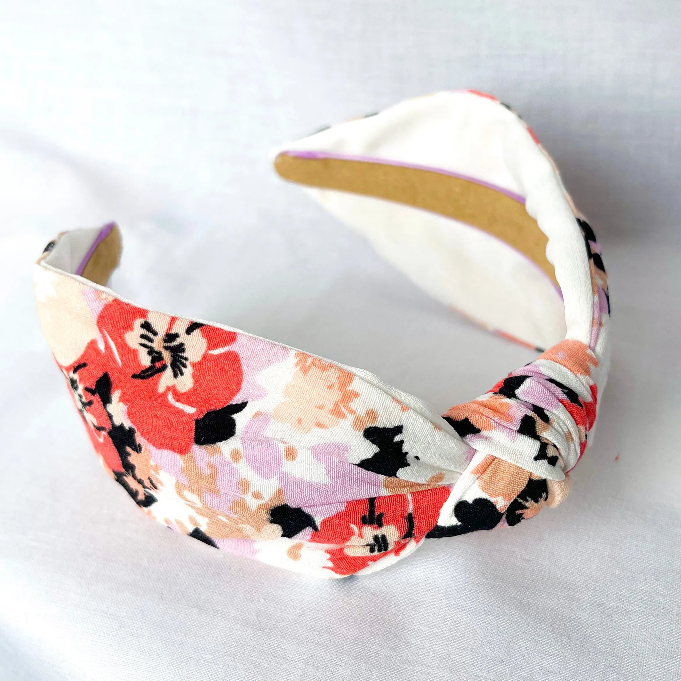 Ruth Floral Satin Lined Knot Headband