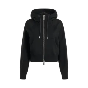 S Sweat Jersey Zip Hoodie in Black