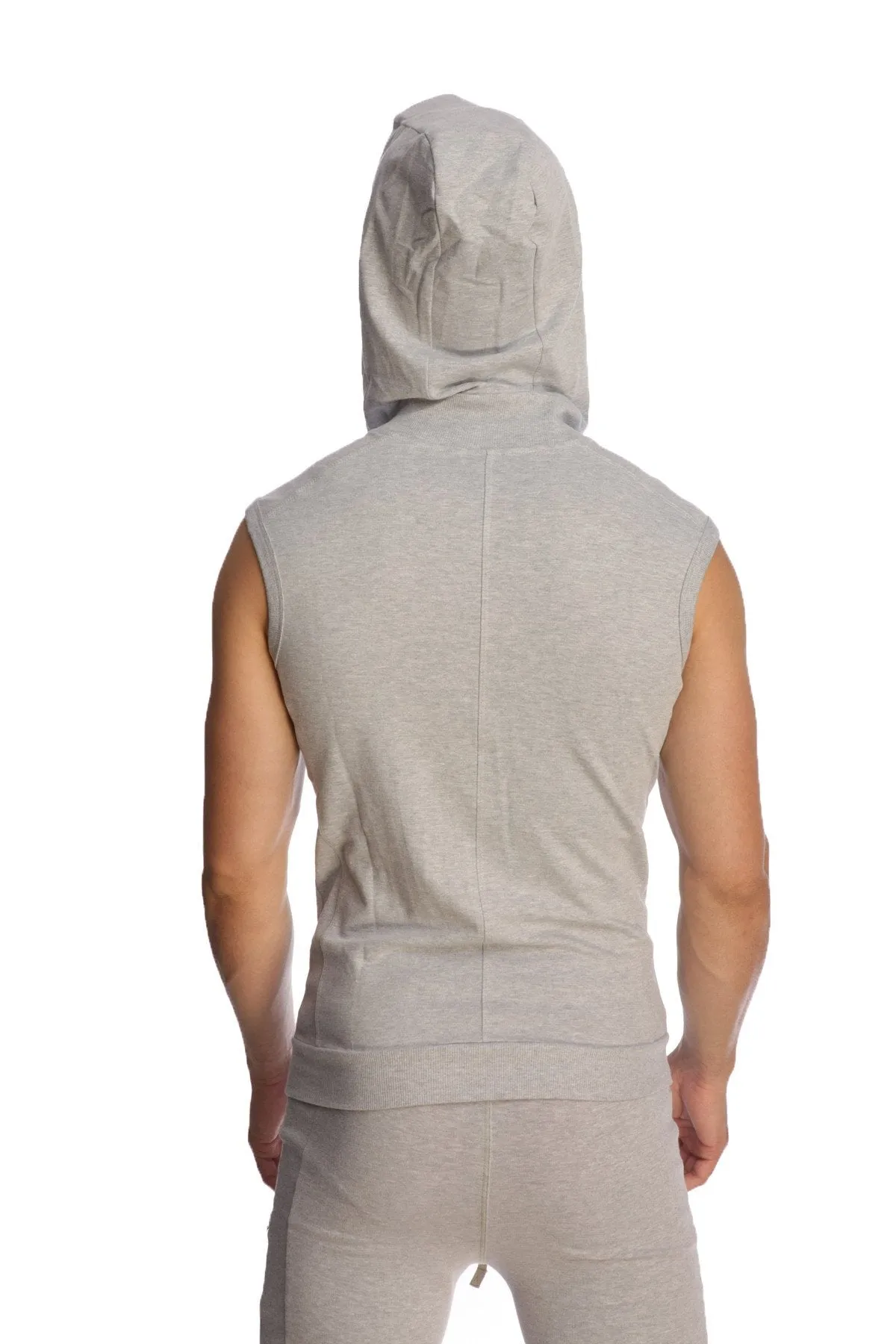 Sleeveless Yoga Hoodie (Heather Grey)