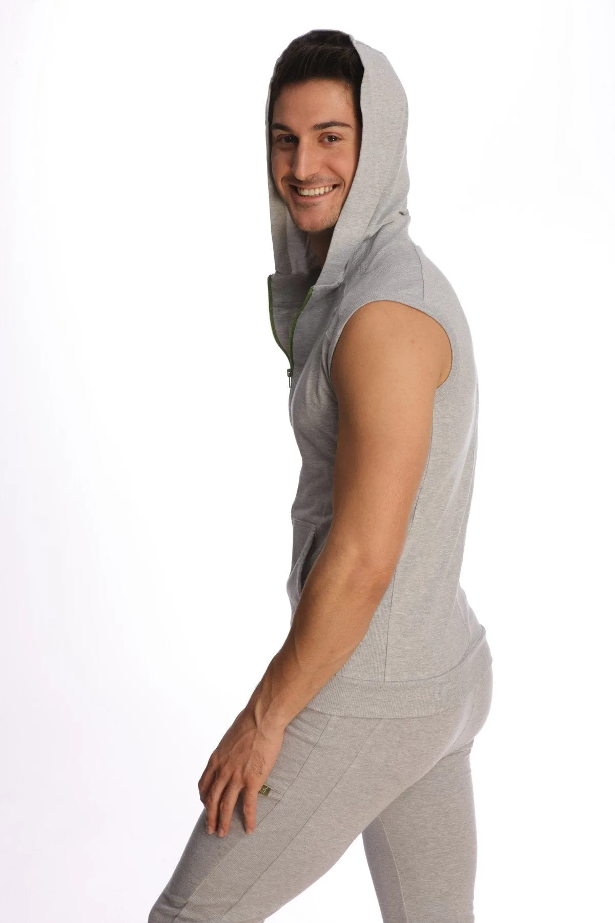 Sleeveless Yoga Hoodie (Heather Grey)