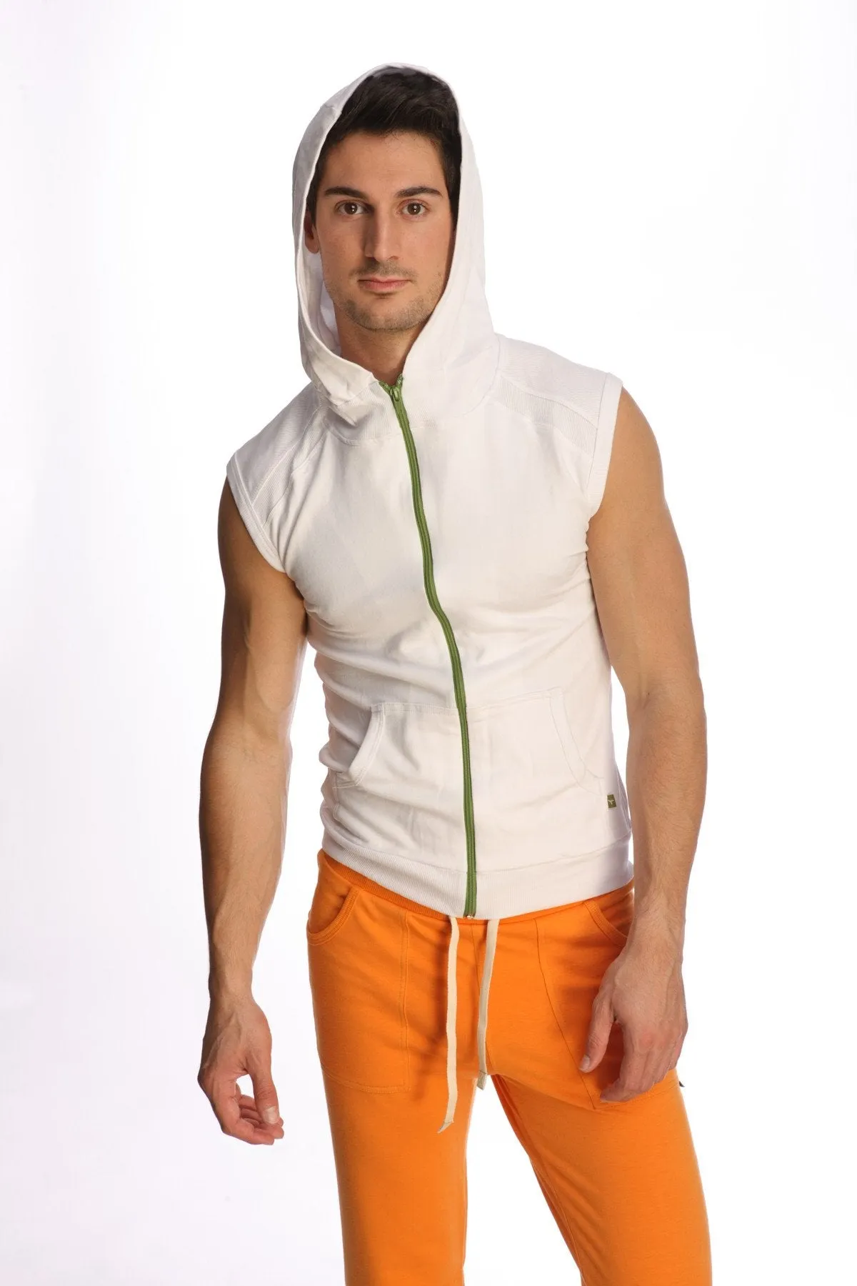 Sleeveless Yoga Hoodie (White)