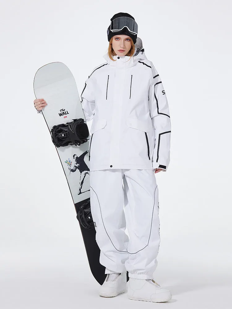 Solid Color Ski & Snowboard Suits with Baggy Snow Pants